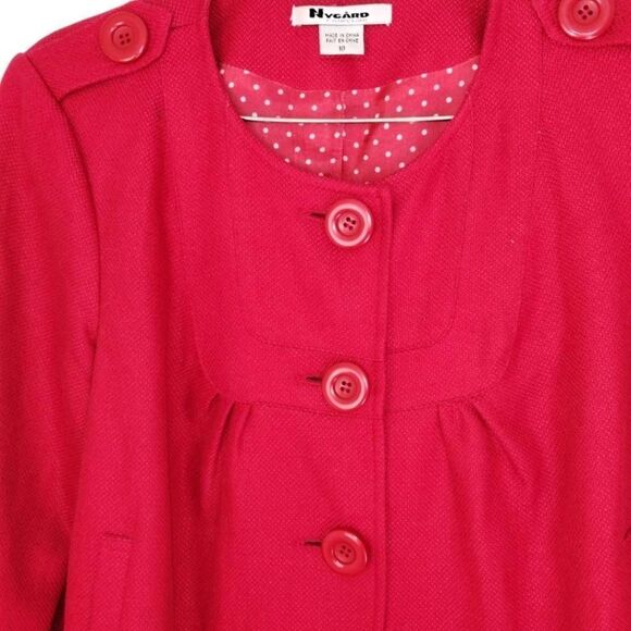 Nygard Womens Jacket Sz 10 Red Short Button Summer Spring - Picture 5 of 11